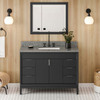 48" Black Theodora Vanity, Boulder Cultured Marble Vanity Top, Undermount Rectangle Bowl