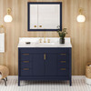 48" Hale Blue Theodora Vanity, Calacatta Vienna Quartz Vanity Top, Undermount Rectangle Bowl