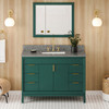 48" Forest Green Theodora Vanity, Boulder Cultured Marble Vanity Top, Undermount Rectangle Bowl