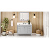 48" Grey Theodora Vanity, Calacatta Vienna Quartz Vanity Top, Undermount Rectangle Bowl