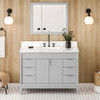 48" Grey Theodora Vanity, Calacatta Vienna Quartz Vanity Top, Undermount Rectangle Bowl