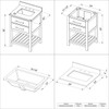 24" Grey Wavecrest Vanity, Steel Grey Cultured Marble Vanity Top, Undermount Rectangle Bowl