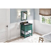 30" Forest Green Wavecrest Vanity, Black Granite Vanity Top, Undermount Rectangle Bowl