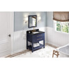 36" Hale Blue Wavecrest Vanity, Black Granite Vanity Top, Undermount Rectangle Bowl