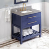 36" Hale Blue Wavecrest Vanity, Steel Grey Cultured Marble Vanity Top, Undermount Rectangle Bowl