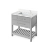 36" Grey Wavecrest Vanity, Calacatta Vienna Quartz Vanity Top, Undermount Rectangle Bowl