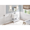 36" White Wavecrest Vanity, Calacatta Vienna Quartz Vanity Top, Undermount Rectangle Bowl