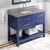 48" Hale Blue Wavecrest Vanity, Steel Grey Cultured Marble Vanity Top, Undermount Rectangle Bowl