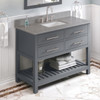 48" Grey Wavecrest Vanity, Steel Grey Cultured Marble Vanity Top, Undermount Rectangle Bowl