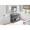 48" Grey Wavecrest Vanity, Steel Grey Cultured Marble Vanity Top, Undermount Rectangle Bowl