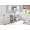 48" Weathered Grey Wavecrest Vanity, Calacatta Vienna Quartz Vanity Top, Undermount Rectangle Bowl