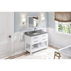 48" White Wavecrest Vanity, Boulder Cultured Marble Vanity Top, Undermount Rectangle Bowl