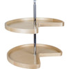 32" Kidney Two-shelf Banded Wood Lazy Susan Set