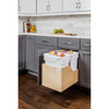 Double 35 Quart Wood Bottom-mount Soft-close Trashcan Rollout For Hinged Doors, Includes Two White Cans - CAN-WBMD35