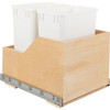 Double 35 Quart Wood Bottom-mount Soft-close Trashcan Rollout For Hinged Doors, Includes Two White Cans - CAN-WBMD3518