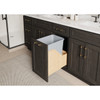 Single 35 Quart Wood Bottom-mount Soft-close Vanity Trashcan Rollout For Hinged Doors, Includes One Grey Can