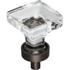 1" Overall Length Square Glass Harlow Cabinet Knob