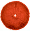 Momeni Furry Tree Skirt FTS-1 Red Machine Made - 5' X 5' Round Round Area Rug