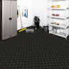 Needlepunch Carpet Tile Black Shadow Machine Made Polyester Area Rug - 24"x24" 15pc Bx Square - EBCT1 1015