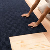 Needlepunch Carpet Tile Newport Blue Machine Made Polyester Area Rug - 24"x24" 15pc Bx Square