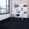 Needlepunch Carpet Tile Deep Slate Machine Made Polyester Area Rug - 24"x24" 15pc Bx Square - EBCT3 529
