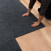 Needlepunch Carpet Tile Deep Grey Machine Made Polyester Area Rug - 24"x24" 15pc Bx Square