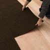 Needlepunch Carpet Tile Mahogany Machine Made Polyester Area Rug - 24"x24" 10pc Bx Square