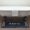 Knitted Bath Indigo Machine Made Micro Denier Polyester Area Rugs - N6259