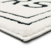 Knitted Bath White/black Machine Made Micro Denier Polyester Area Rugs - N6260