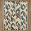 Heirloom Blue Machine Woven Polyester Area Rugs - PA339