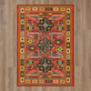 Carousel Red Machine Tufted Polyester Area Rugs
