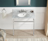 ANZZI Verona 34.5 In. Console Sink In Brushed Nickel With Carrara White Counter Top - CS-FGC004-BN
