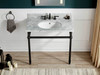 ANZZI Verona 34.5 In. Console Sink In Matte Black With Carrara White Counter Top - CS-FGC004-MB