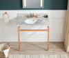 ANZZI Verona 34.5 In. Console Sink In Rose Gold With Carrara White Counter Top - CS-FGC004-RG