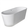 ANZZI Kosima 5.6 Ft. Solid Surface Center Drain Freestanding Bathtub In Matte White - FT-AZ8414