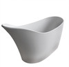 ANZZI Tuasavi 5.6 Ft. Solid Surface Center Drain Freestanding Bathtub In Matte White - FT-AZ8418