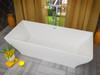 ANZZI Kayenge 5.9 Ft. Solid Surface Center Drain Freestanding Bathtub In Matte White - FT-AZ8419