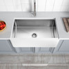 ANZZI Apollo Series Farmhouse Solid Surface 36 In. 0-hole Single Bowl Kitchen Sink With Stainless Steel Interior In Matte White - K-AZ271-A1