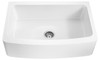 ANZZI Mesa Series Farmhouse Solid Surface 33 In. 0-hole Single Bowl Kitchen Sink With 1 Strainer In Matte White - K-AZ272-A1