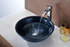 ANZZI Rongomae Series Deco-glass Vessel Sink In Coiled Blue - LS-AZ8097