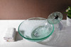 ANZZI Paeva Series Deco-glass Vessel Sink In Crystal Clear Chipasi With Matching Chrome Waterfall Faucet - LS-AZ8112