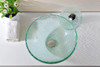 ANZZI Paeva Series Deco-glass Vessel Sink In Crystal Clear Chipasi With Matching Chrome Waterfall Faucet - LS-AZ8112