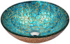 ANZZI Makata Series Vessel Sink In Gold/cyan Mix - LS-AZ8211