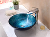 ANZZI Jonas Series Vessel Sink In Frosted Blue - S122