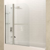 ANZZI Galleon 48 In. X 58 In. Frameless Tub Door With Tsunami Guard In Brushed Nickel - SD-AZ054-01BN