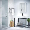 ANZZI Passion Series 24 In. By 72 In. Frameless Hinged Shower Door In Matte Black With Handle - SD-AZ8075-01MB