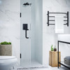 ANZZI Passion Series 30 In. X 72 In. Frameless Hinged Shower Door In Matte Black With Handle - SD-AZ8075-02MB