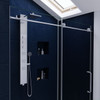 ANZZI Leon Series 60 In. By 76 In. Frameless Sliding Shower Door In Brushed Nickel With Handle - SD-AZ8077-02CH
