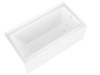 ANZZI Anzzi 5 Ft. Acrylic Right Drain Rectangle Tub In White With 48 In. By 58 In. Frameless Hinged Tub Door In Brushed Nickel - SD1101BN-3060R