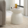 Uttermost Inhale Cast White Accent Table